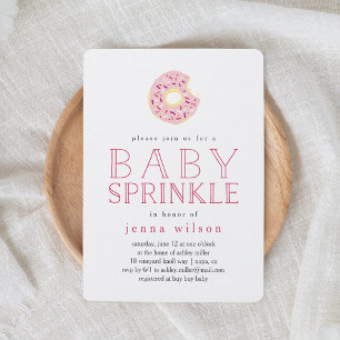 Pink Doughnut Sprinkles Baby Sprinkle Invitation
