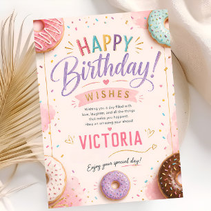 Pink Doughnut Two Sweet Birthday Card