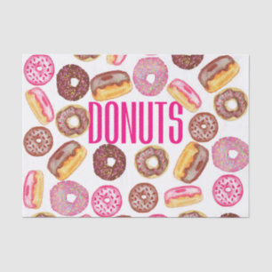 Pink Doughnut Typography and Watercolor Cute Dough Tissue Paper