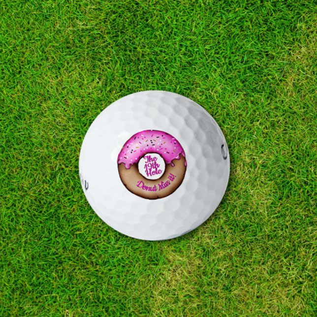Pink Doughnut with Sprinkles Funny Golf Pun Doughn Golf Balls (Creator Uploaded)