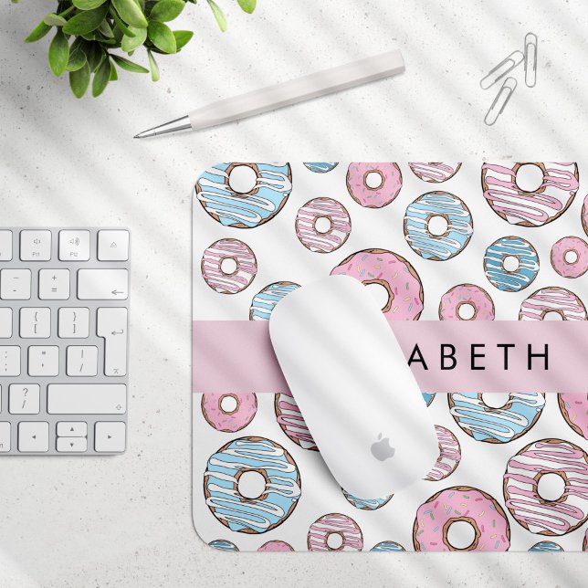 Pink Doughnuts, Blue Doughnuts, Sprinkles, Your Na Mouse Pad (Creator Uploaded)