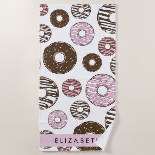 Pink Doughnuts, Brown Doughnuts, Sprinkles, Your N Beach Towel