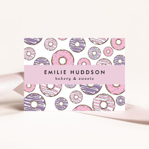 Pink Doughnuts, Purple Doughnuts, Cake Shop, Pastr Business Card