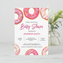 Pink Doughnuts Sprinkles Girl Baby Shower