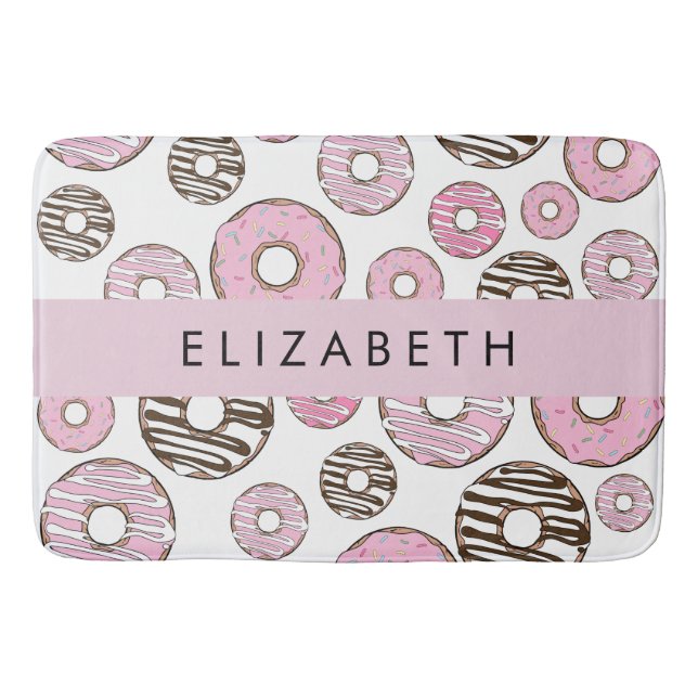 Pink Doughnuts, White Doughnuts, Sprinkles, Your N Bath Mat (Front)