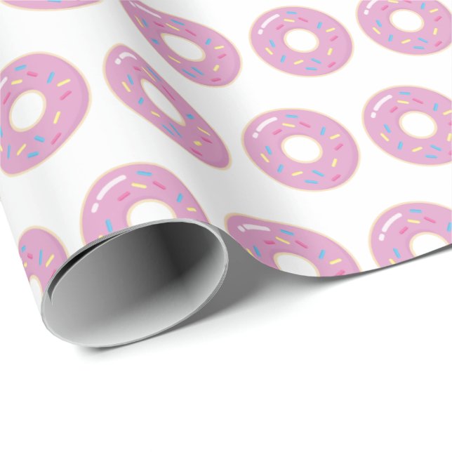 Pink Doughnuts Wrapping Paper Gift Wrap Doughnuts (Roll Corner)