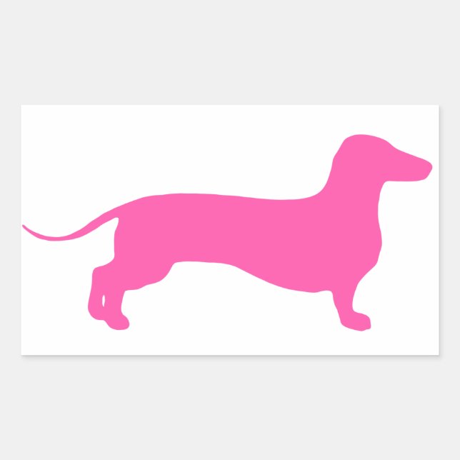 Pink Doxie Rectangular Sticker (Front)