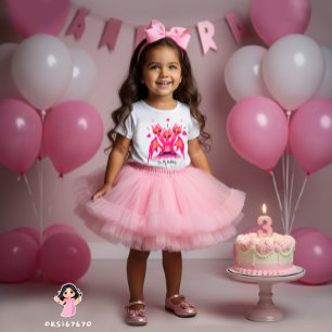 Pink Dragon 3d birthday Baby T-Shirt