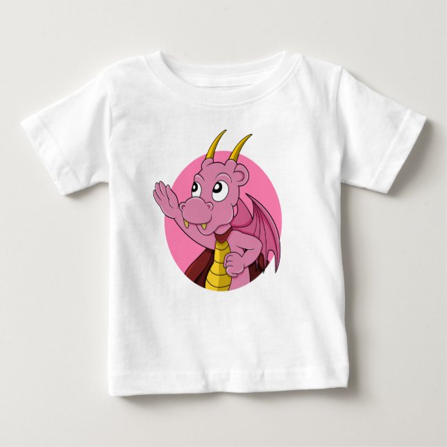 Pink dragon  cartoon baby T-Shirt (Front)