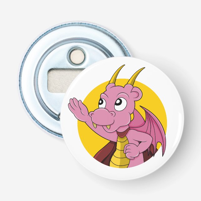 Pink dragon  cartoon bottle opener (Front)