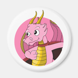 Pink dragon cartoon magnet