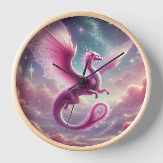 Pink Dragon Clock