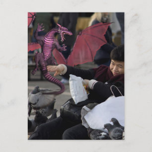 Pink Dragon In Venice Italy Postcard