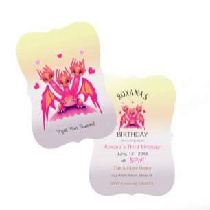 Pink dragon invitation