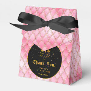 Pink Dragon Scales Gold Birthday Thank You Favour Box