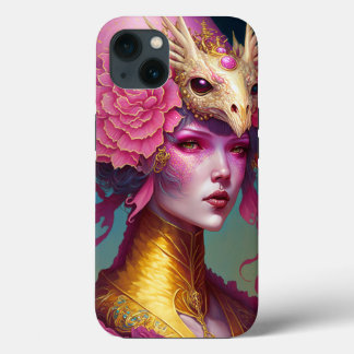 Pink Dragon Skull Woman Fantasy Art iPhone 13 Case