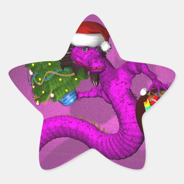 Pink Dragon Star Sticker (Front)