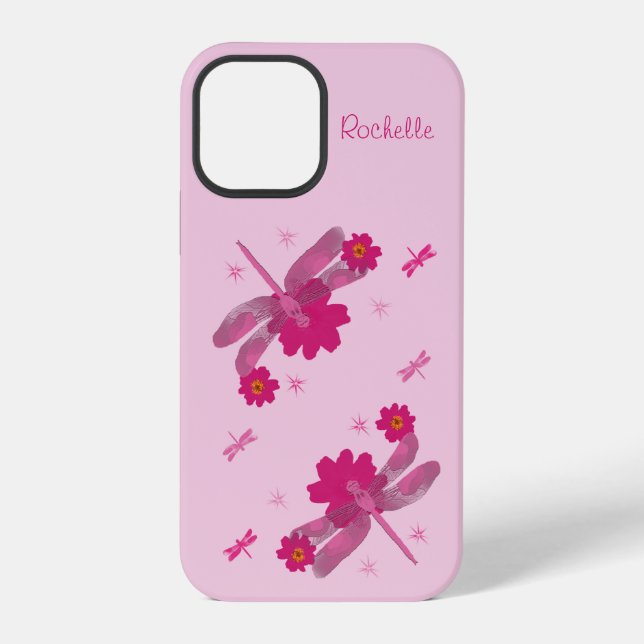 Pink Dragonflies iPhone Case (Back)