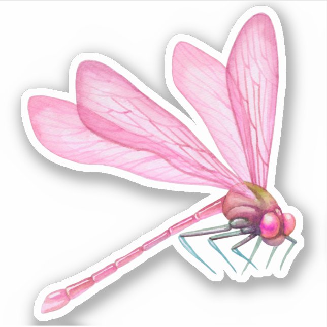 Pink Dragonflies Sticker (Front)
