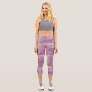 Pink Dragonfly Capri Leggings