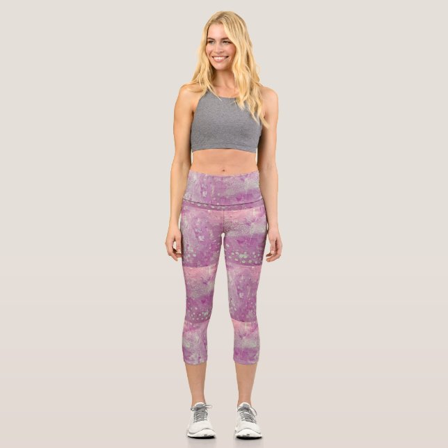 Pink Dragonfly Capri Leggings (Front)