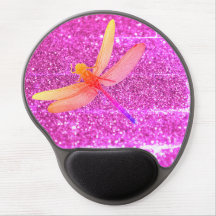 Pink Dragonfly Ergonomic Mouse Pad