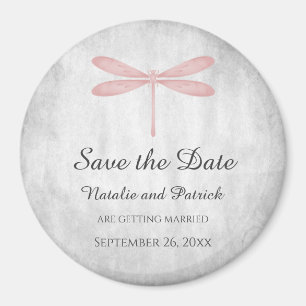 Pink Dragonfly Save the Date Magnet