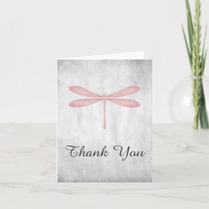 Pink Dragonfly Thank You Card