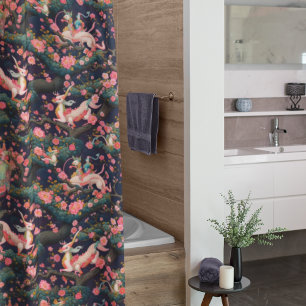 Pink Dragons and Cherry Blossoms Shower Curtain