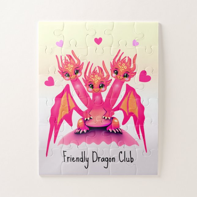 Pink dragons jigsaw puzzle (Vertical)