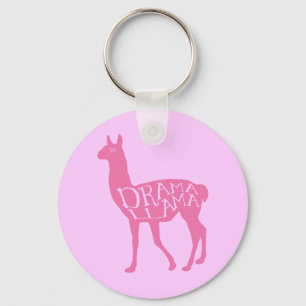 Pink Drama Llama Keychain