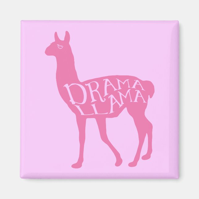 Pink Drama Llama Magnet (Front)