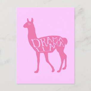 Pink Drama Llama Postcard