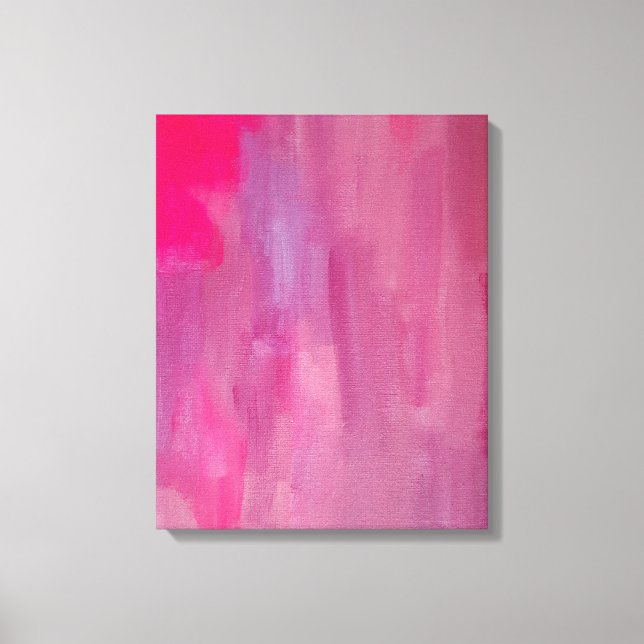 Pink Dream Abstract Art Canvas Print (Front)
