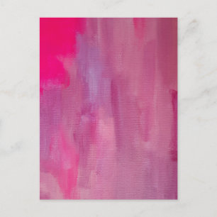 Pink Dream Abstract Art Canvas Print Postcard