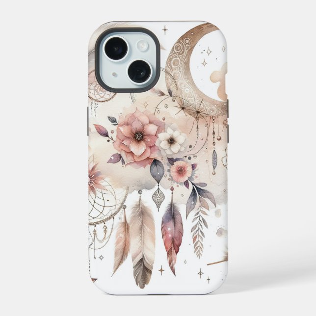 Pink Dream Catcher iPhone 15 Case (Back)