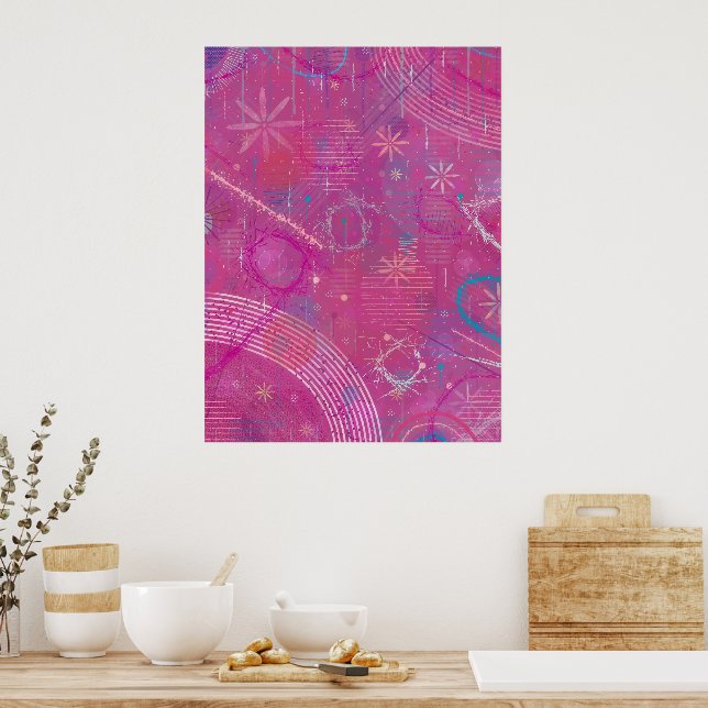 Pink Dreams Abstract  Poster (Kitchen)