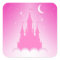 Pink Dreamy Castle In The Clouds Starry Moon Sky