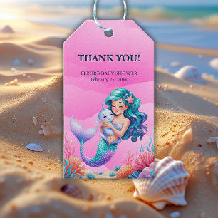 Pink Dreamy Mermaid Under the Sea Baby Shower Gift Tags