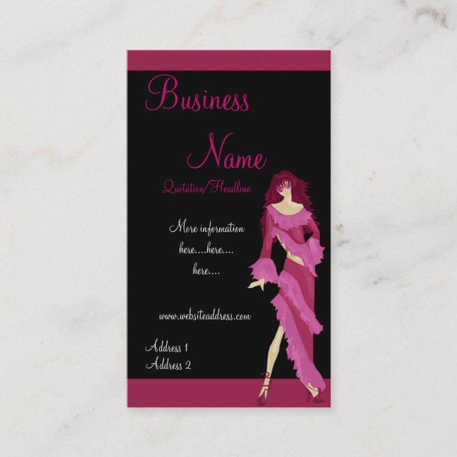 Pink Dress Fashion Lady Business Cards (Front)