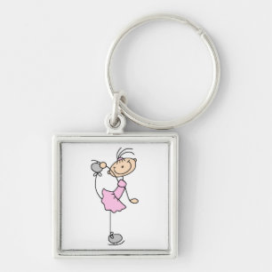 Pink Dress Figure Skater T-shirts and Gifts Key Ring
