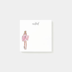 Pink dress post-it notes