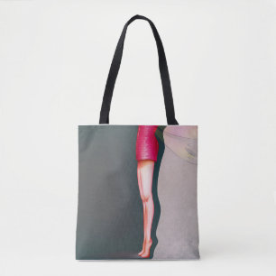 pink dress tote bag