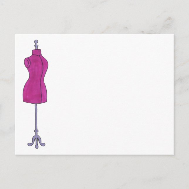 Pink Dressform Fashion Design Sewing Mannequin Postcard (Front)