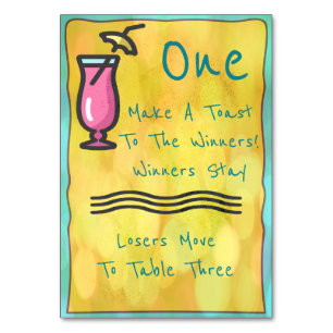 Pink Drink Bunco Table Card #1