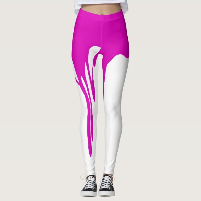 Pink Dripping Paint Leggings (Front)
