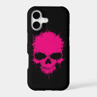 Pink Dripping Splatter Skull