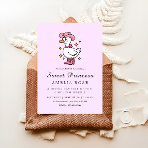 Pink Duck Princess Party Invitation