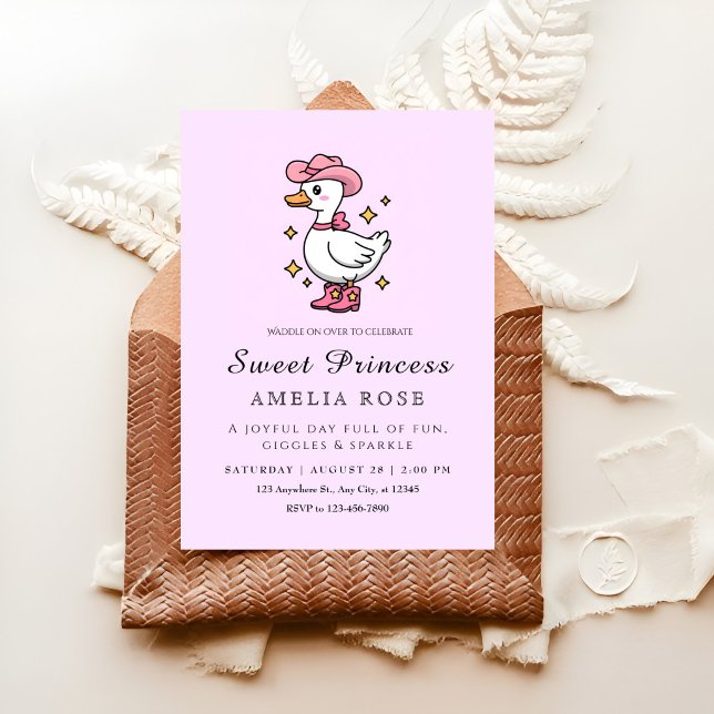 Pink Duck Princess Party Invitation (Creator Uploaded)