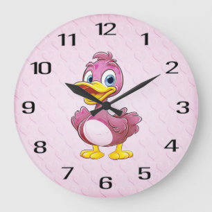Pink Duck Wall Clock